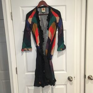 Farm Rio Amanda Stripe Kimono Tassel Robe